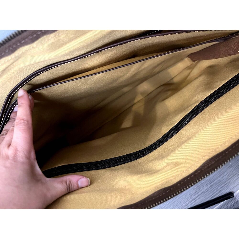 Tusting Levenger Marston Leather Ziptop Briefcase Messenger Bag - Picture 9 of 10